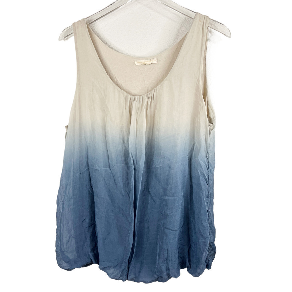 Pronto Moda Giusy Made in Italy Silk Ombre Chemise Tank Top‎ Size L